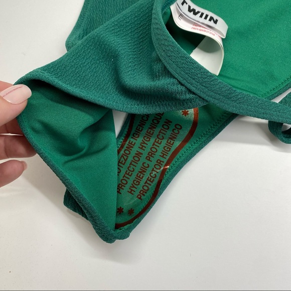 Twiin Zen High Rise Tanga Bikini Bottom in Emerald - Picture 5 of 7